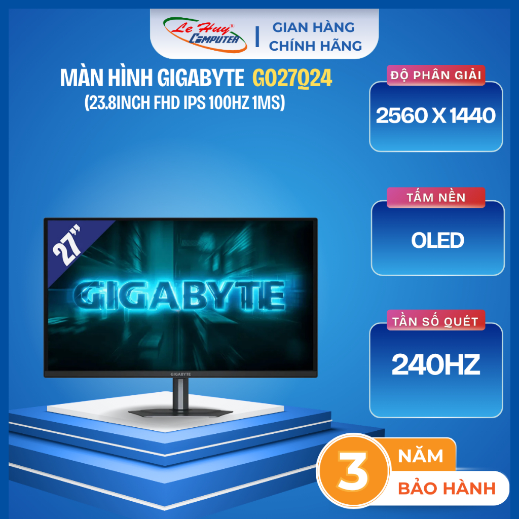 Màn hình Gigabyte GO27Q24 27 inch (2K/ QD-OLED/ 240Hz/ 0.03 ms)
