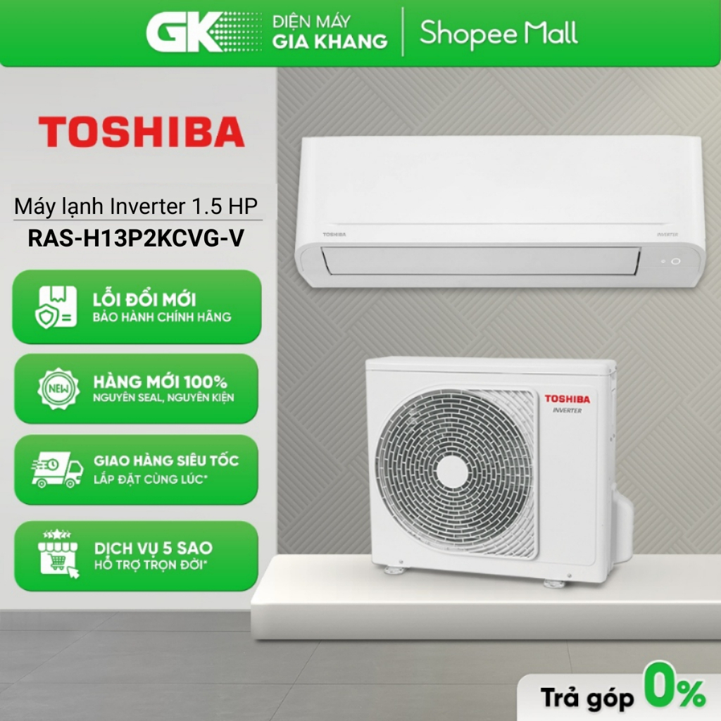RAS-H13P2KCVG-V | RAS-H13S5KCV2G-V - Máy Lạnh Toshiba Inverter 1.5 HP  [Toàn Quốc]