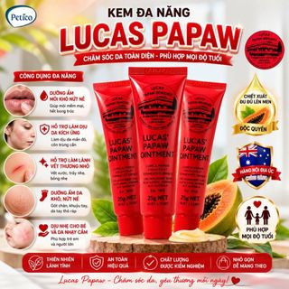 Kem Đa Năng Lucas Papaw Ointment Úc 25G Chiết Xuất Đu Đủ Dưỡng Môi, Bỏng Da, Mẩn Ngứa