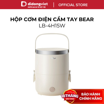 Hộp Cơm Cắm Điện Mini 2 Tầng Bear DFH-C15D2 (LB-4H15W) - Công Suất 270W, Khay Inox - Hàng Chính Hãng
