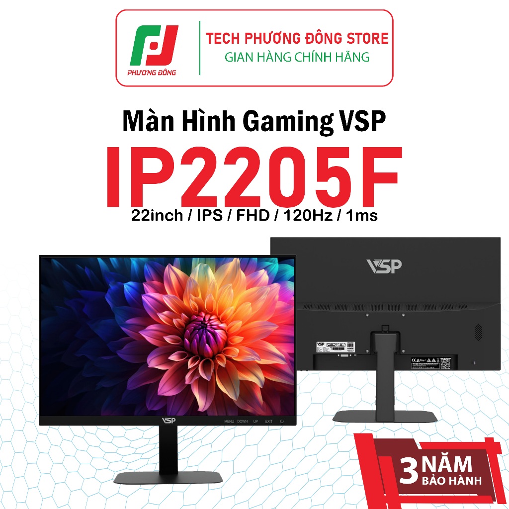 Màn Hình VSP IP2205F 22inch IPS FHD 120Hz 1ms Loa Tích Hợp | Chính Hãng | Bảo Hành 36 Tháng