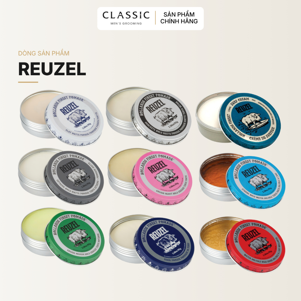 Bộ Sản Phẩm Sáp Vuốt Tóc Reuzel Pomade