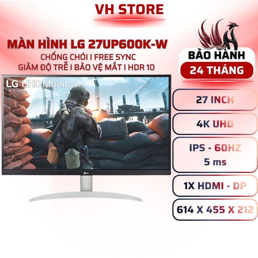 Màn Hình LG 27UP600K-W 27 Inch IPS 4K UHD - BẢO HÀNH 24 THÁNG - VHSTORE