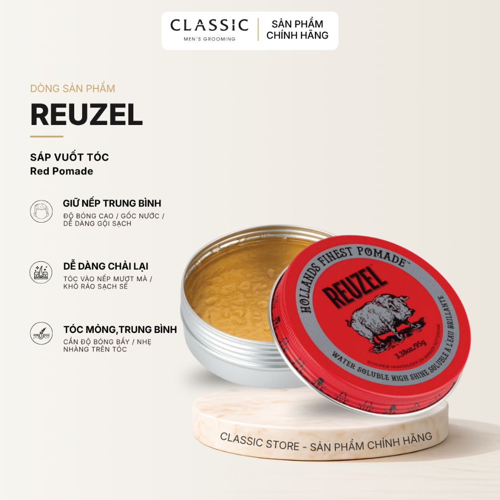 Sáp Vuốt Tóc Reuzel Red Pomade