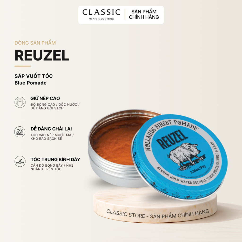 Sáp Vuốt Tóc Reuzel Blue Pomade