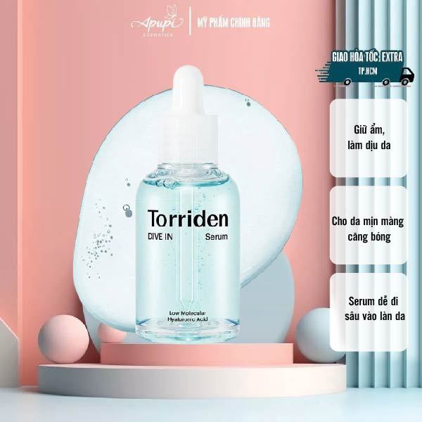 Serum Torriden Thuần Chay Cấp Ẩm, Làm Dịu Da Torriden Dive-In Low Molecular Hyaluronic Acid Serum 50