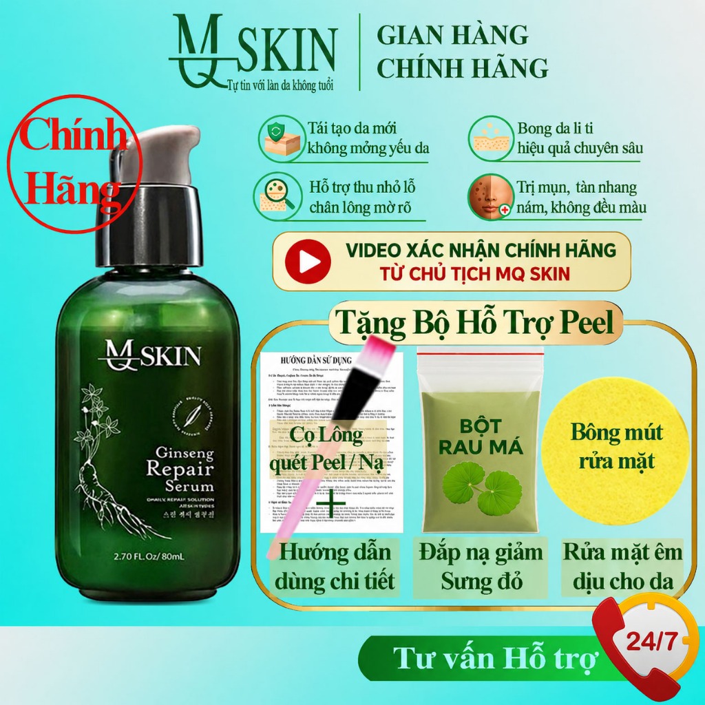 Serum thay da nhân sâm MQ SKIN giúp tái tạo da loại bỏ mụn nám và nhang Chính Hãng MQ SKIN