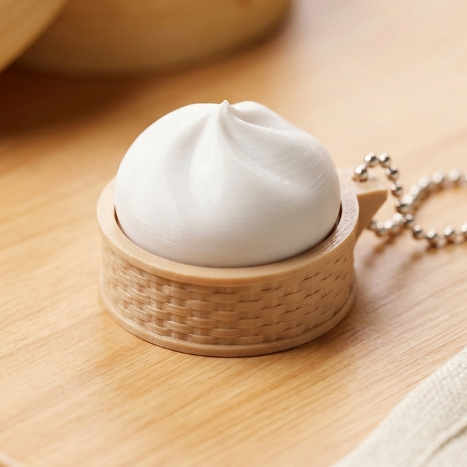 [MÓC KHÓA] CLICKY BÁNH BAO NHỰA 3D – NHỎ XINH, CLICK CÁI LÀ GHIỀN