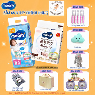 Tã/bỉm dán/quần moony nội địa nhật nb90/s84/m64/l54/m58/l44b-g/xl38b-g/xxl26b-g