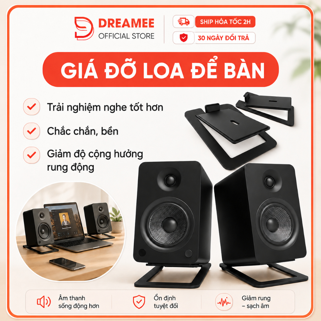 Giá đỡ Loa, Chấn đế cho Loa bằng kim loại, Nghiêng 16 độ tăng trải nghiệm nghe âm thanh | BigBuy360 - bigbuy360.vn