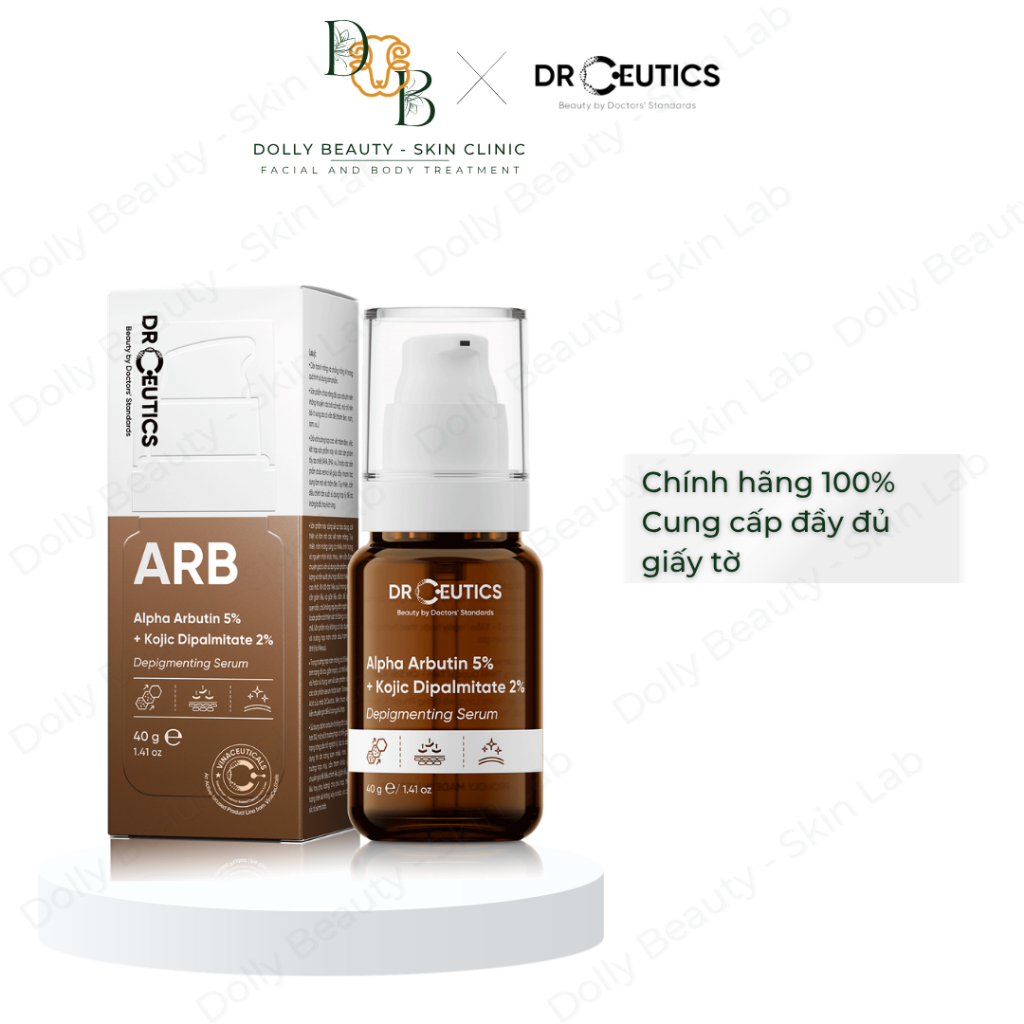 [DRCEUTICS] Serum ARB Mờ Thâm, mờ nám ALPHA  ARBUTIN 5% + KOJIC DIPALMITATE 2% DEPIGMENTING SERUM