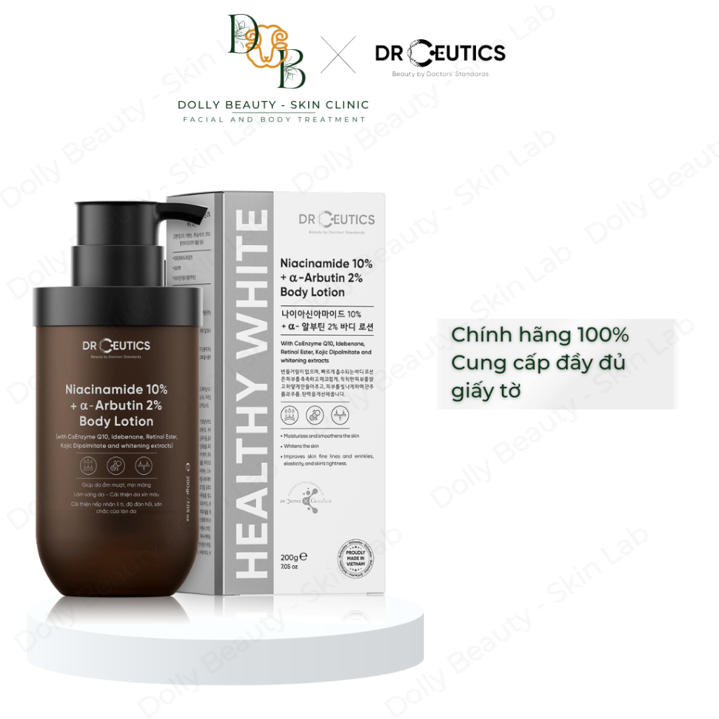 [DRCEUTICS] Kem body dưỡng trắng da NIACINAMIDE 10% + α – ARBUTIN 2% BODY LOTION