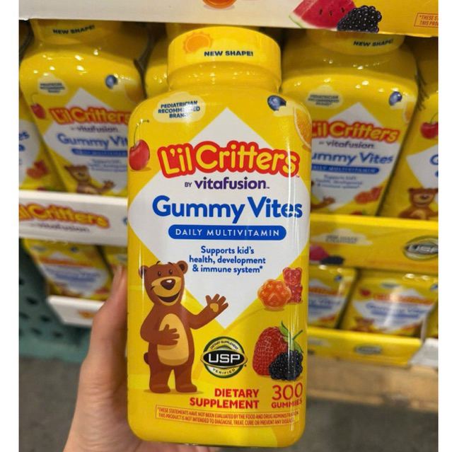 Kẹo Dẻo Trái Cây Hình Gấu L'il Critters Gummy Vites 300 Viên Mỹ