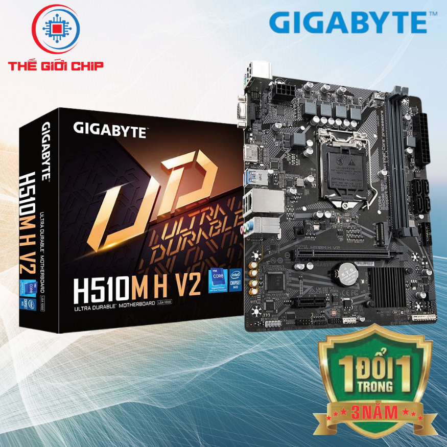 Mainboard Gigabyte H510M H V2 (Intel H510, Socket 1200, m-ATX, 2 khe Ram DDR4-M.2) I  Bảo hành 36 Th