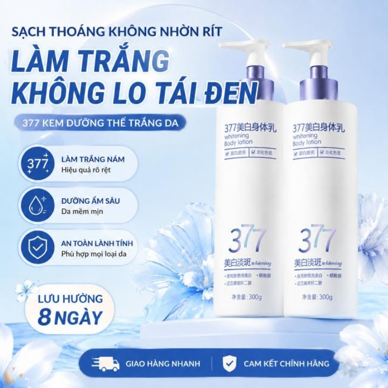 Kem Dưỡng Thể 377 Niacinamide - Dưỡng Ẩm, Đều Màu Da, Hương Thơm Bền