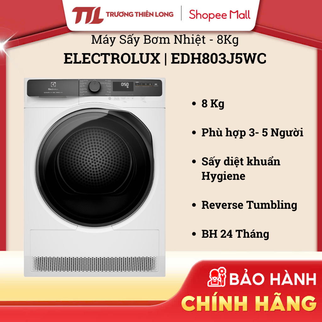 EDH803J5WC / EDH803J5SC  - Máy Sấy Bơm Nhiệt Electrolux 8.0 Kg [FREESHIP HCM]