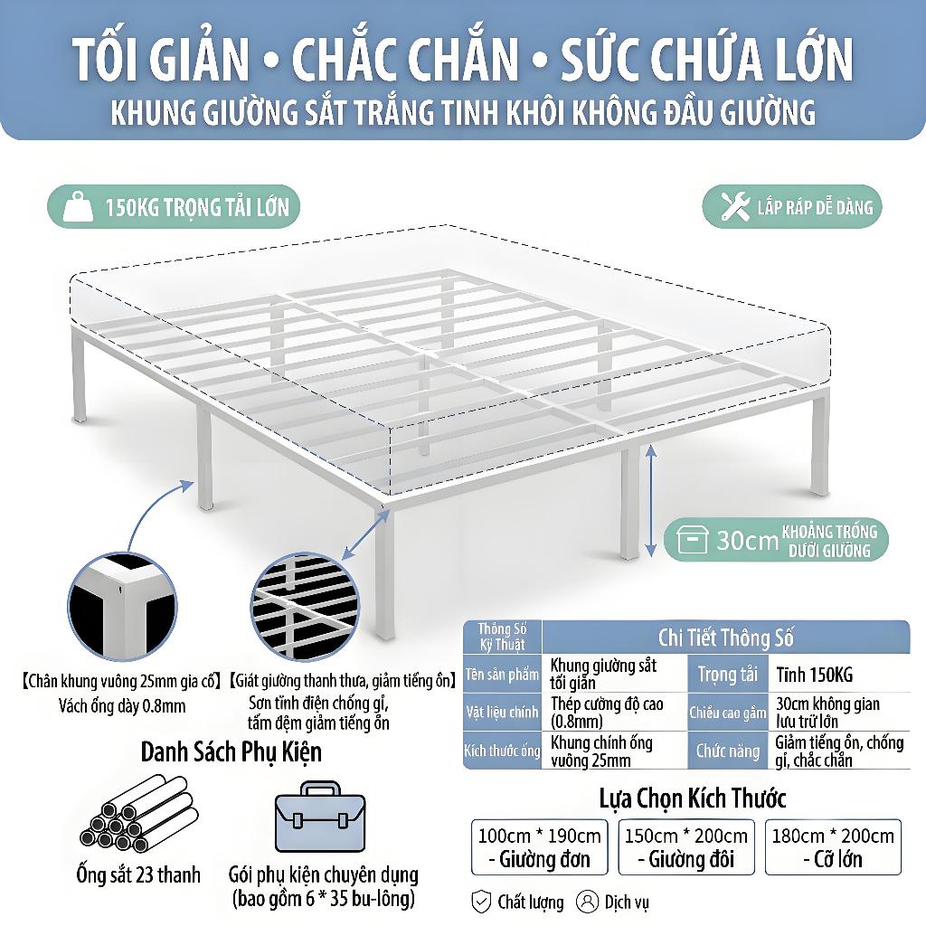 MY Giường sắt Được làm dày và gia cố chắc chắn xoay êm ái có không gian chứa đồ dưới gầm giường | BigBuy360 - bigbuy360.vn