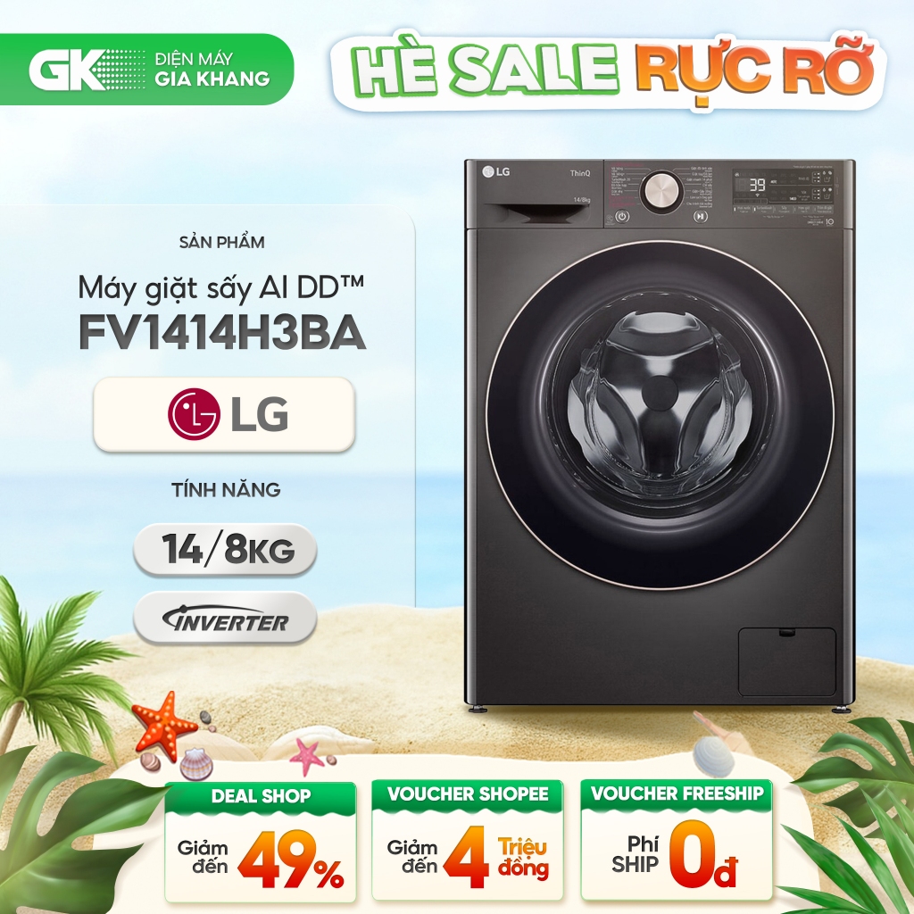 FV1414H3BA | FV1412H3BA | FV1411D4B - Máy Giặt Sấy Lồng Ngang LG AI DD™ TurboWash™ [Freeship HCM]