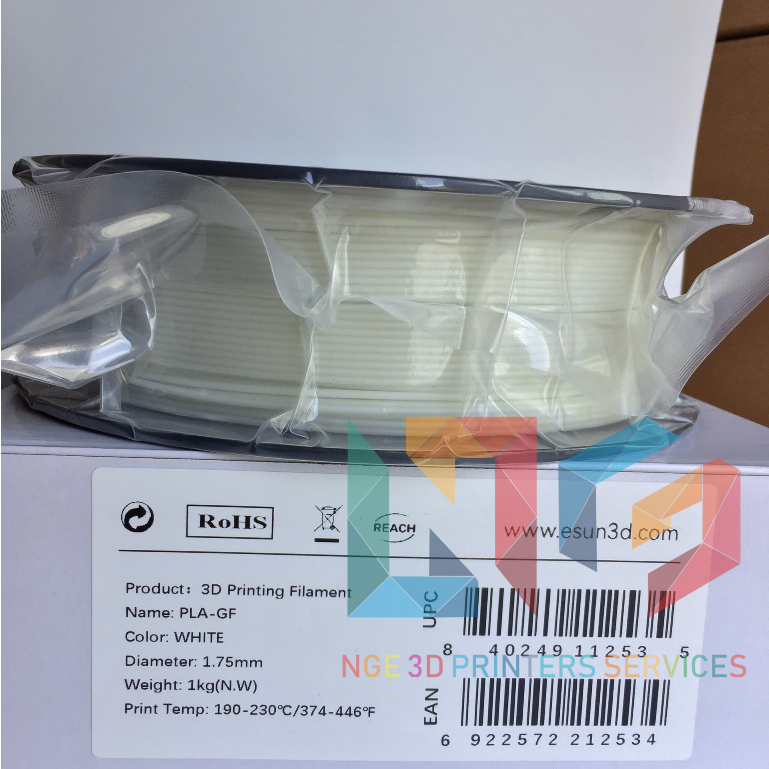 Nhựa in 3d eSun PLA-GF màu White được gia cố bằng sợi thủy tinh 1kg