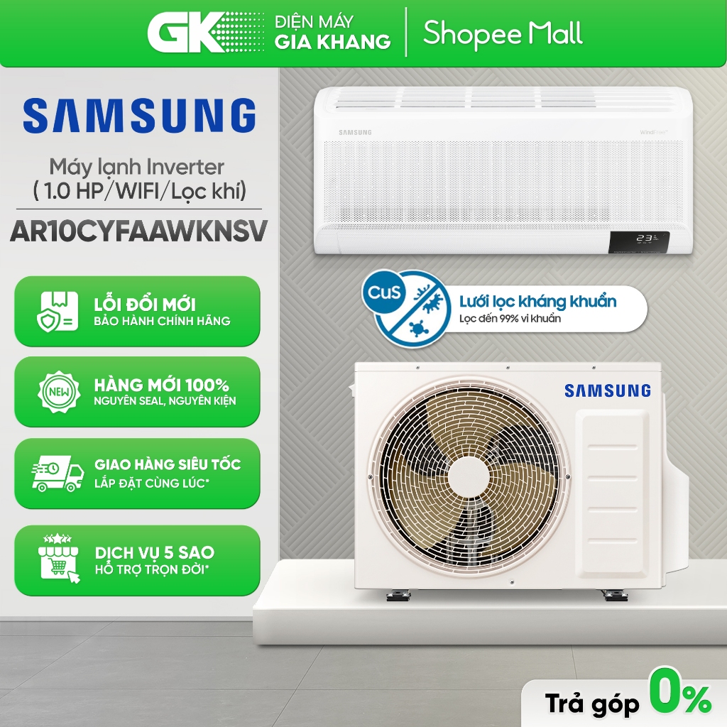 [Phí Lắp đặt 0Đ HN HCM] AR10CYFAAWKNSV | AR13CYFAAWKNSV | AR60H18D1MWNSV Máy Lạnh Samsung Inverter