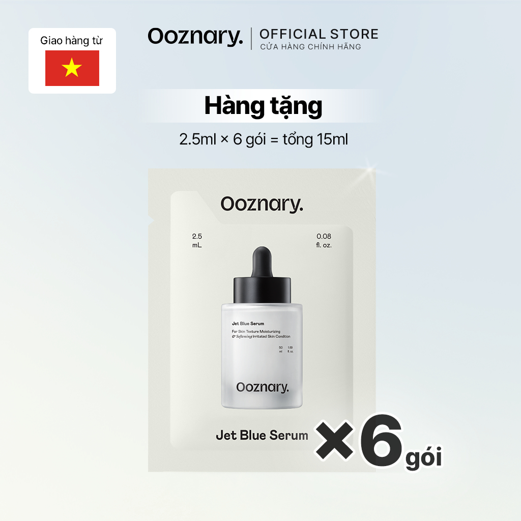 [GIFT][QUÀ TẶNG KHÔNG BÁN][6 Gói] Tinh chất Ooznary Jet Blue Serum 50ml phục hồi hàng rào da (2.5ml 