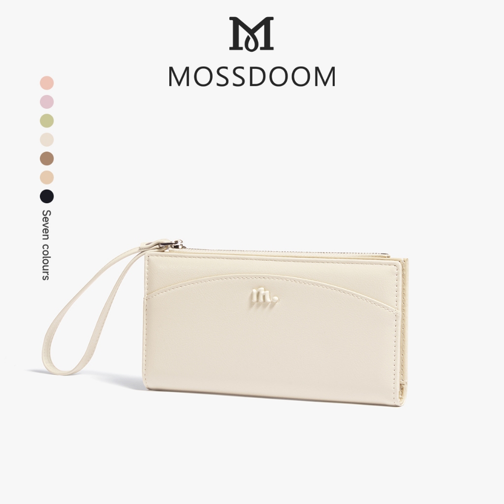 MOSSDOOM Sorea Wallet Ví dài nữ Khe cắm nhiều thẻ có khóa kéo cầm tay có dây đeo cổ tay Đơn giản và 