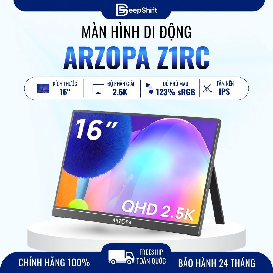 Màn hình di động ARZOPA Z1RC | 16 Inch | 2.5K IPS | HDR 500nits | 60Hz | Laptop PC Mac PlayStation Nintendo