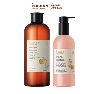 [MUA 2 GIẢM 43%] Combo Tẩy trang bí đao 1000ml & Sữa rửa mặt sen 310ml