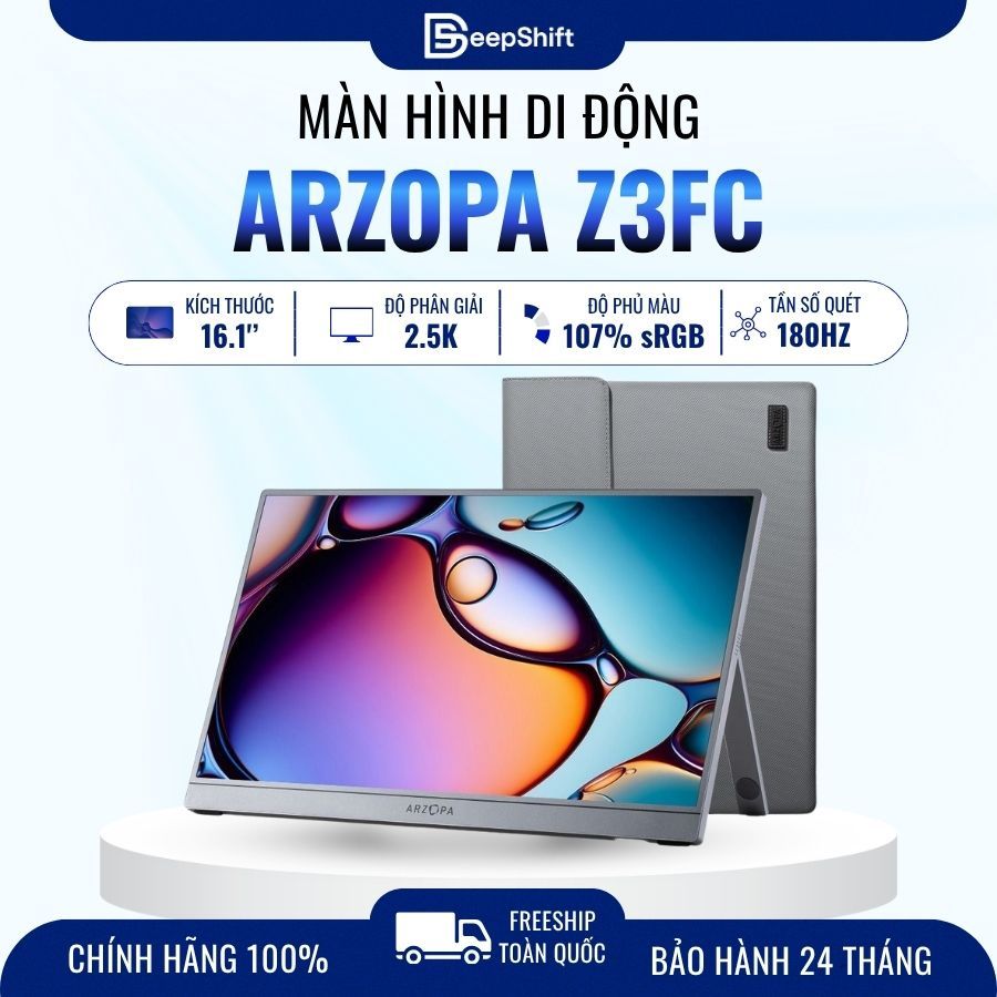 Màn hình di động ARZOPA Z3FC 16.1" IPS 180Hz 2.5K 107% sRGB HDR, Chăm sóc mắt | Cho PC, Laptop, Mobile