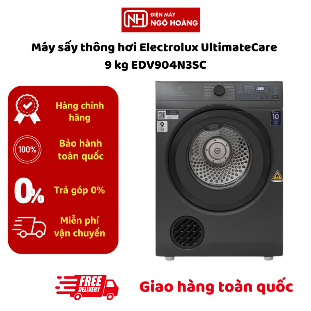 EDV904N3SC - Máy sấy thông hơi Electrolux UltimateCare 9kg EDV904N3SC – Máy sấy quần áo cửa trước, s