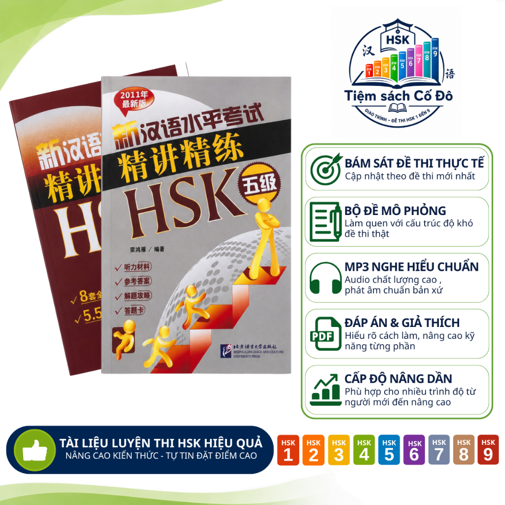 Bộ Đề Thi Tinh Giảng HSK 5 | Luyện Đề HSK5 Chuyên Sâu Có Đáp Án | Sách Ôn Thi HSK Cấp 5 Hiệu Quả