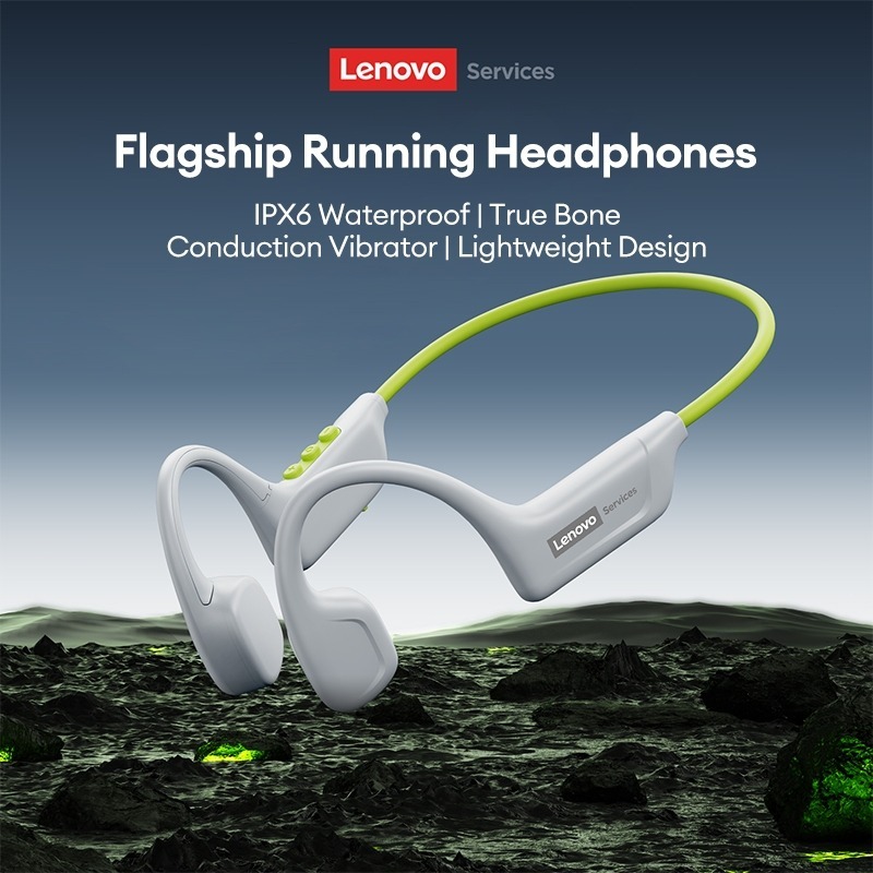Tai nghe Lenovo S102 Bluetooth 5.3 dẫn truyền xương - Chống nước IPX6 siêu bền, pin 10H thoải mái chạy bộ bơi lội