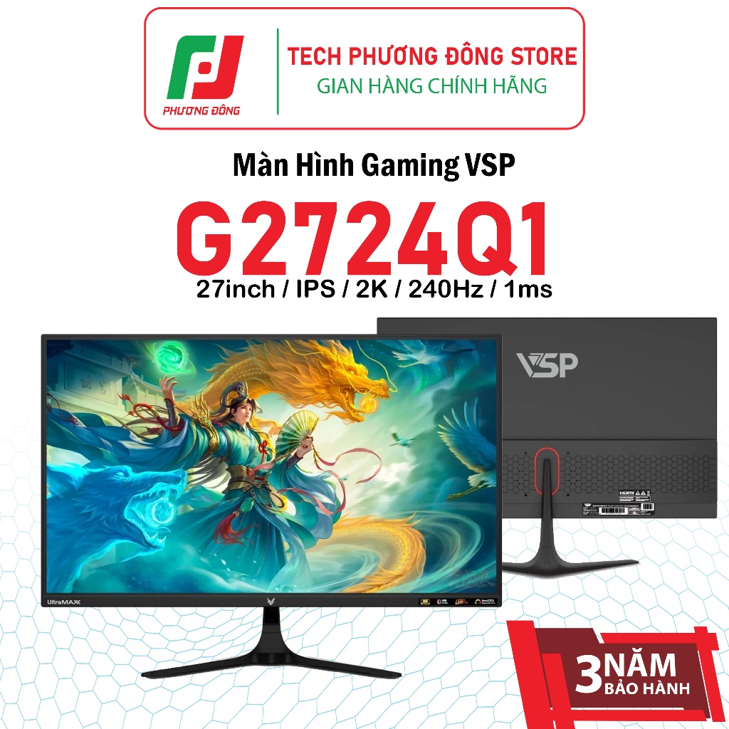 Màn Hình Gaming VSP G2724Q1 27inch IPS 2K 240Hz 1ms | Chính Hãng | Bảo Hành 36 Tháng