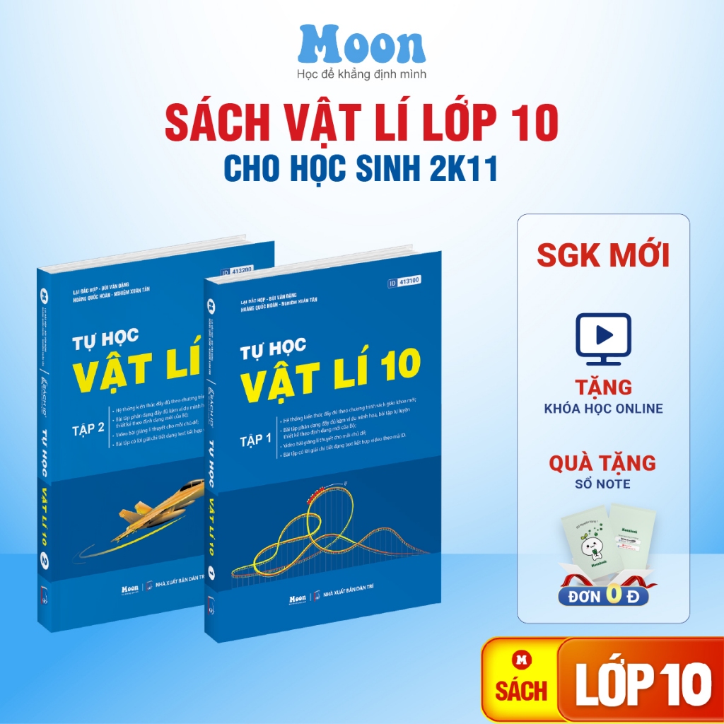 Sách Vật Lý lớp 10 Combo 2 Sách id tự học Vật lý lớp 10  chương trình mới - MoonBook
