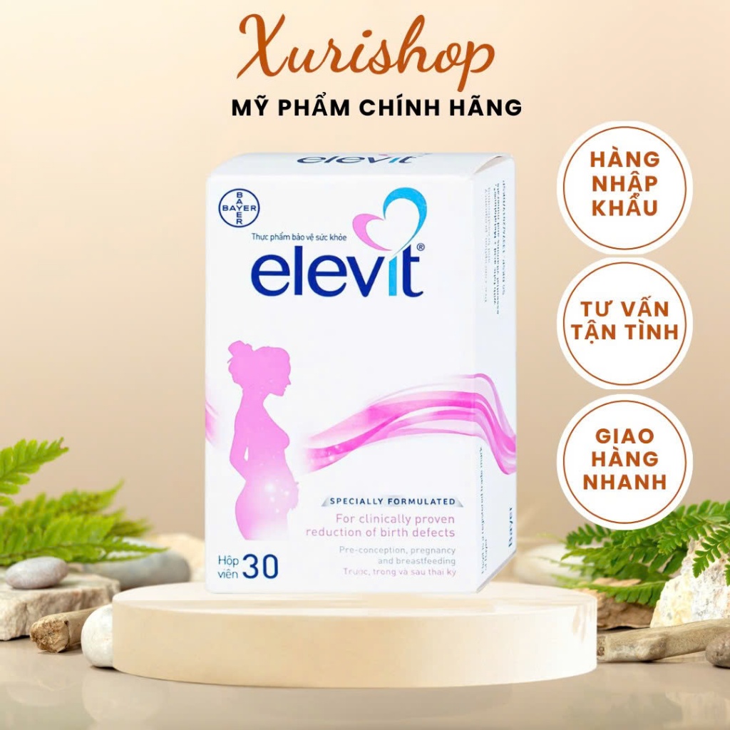 Thực phẩm bảo vệ sức khỏe Elevit 30 Viên bổ sung Acid Folic, Sắt, Canxi, Các Vitamin và Các khoáng c