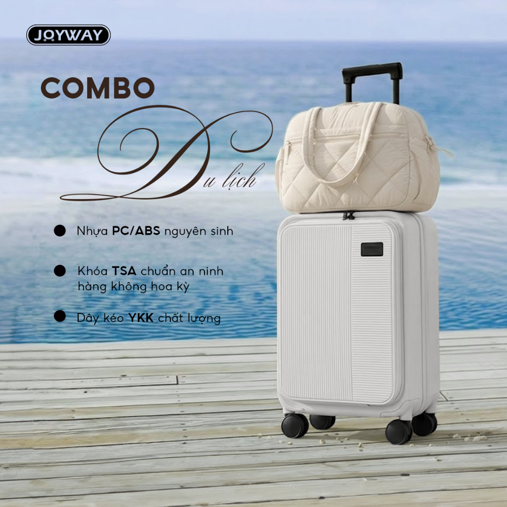 [Combo Du Lịch Hè] Vali Doanh Nhân TROP005 size 20 xách tay x Túi Tote JOYWAY