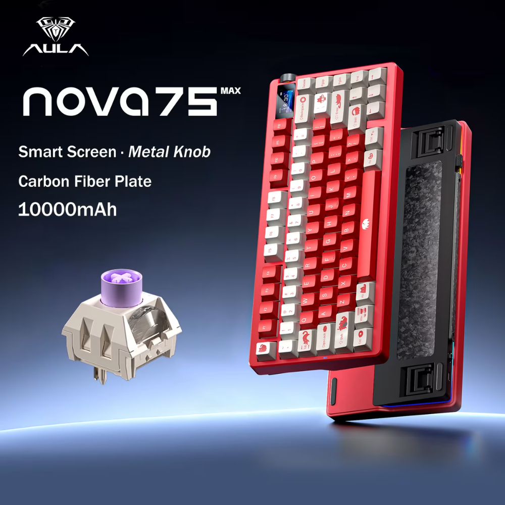 [BH 12H] Bàn phím cơ AULA NOVA75 PRO Kết Nối Không Dây - Có Màn LCD chỉnh gif - Pin 8000mAh dùng chơi game, văn phòng | BigBuy360 - bigbuy360.vn