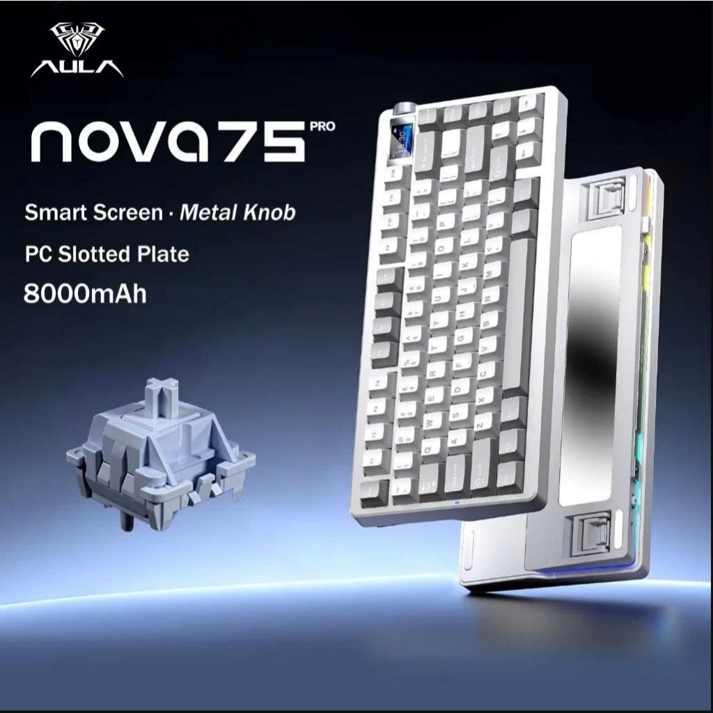 [BH 12H] Bàn phím cơ AULA NOVA75 PRO Kết Nối Không Dây - Có Màn LCD chỉnh gif - Pin 8000mAh dùng chơi game, văn phòng | BigBuy360 - bigbuy360.vn