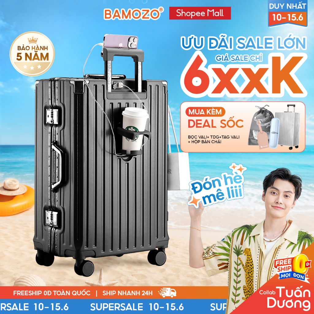 Vali Khung Nhôm B Bamozo 9066 Size 28 cao cấp siêu bền Bảo Hành 5 Năm - Lỗi 1 Đổi 1 Trong 30 Ngày_90
