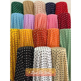 VẢI LỤA CHẤM BI 1CM CAO CẤP | MỀM RŨ | MÁT MẶC | KHÔNG CẦN LÓT | MAY ĐẦM –ÁO KIỂU – ĐỒ BỘ THỜI TRANG