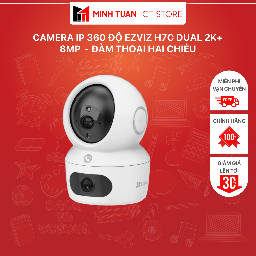 Camera IP 360 Độ EZVIZ H7C Dual 2K+ - 8MP - Đàm Thoại Hai Chiều