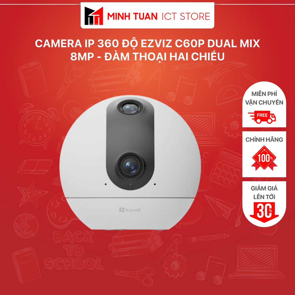 Camera IP 360 Độ EZVIZ C60P Dual Mix - 8MP - Đàm Thoại Hai Chiều