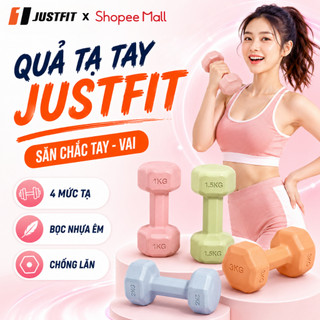 [1 đôi] Tạ tay JUSTFIT 1KG 1.5KG 2KG 3KG bọc nhựa cao cấp, tập gym yoga tại nhà chống trơn chống lăn