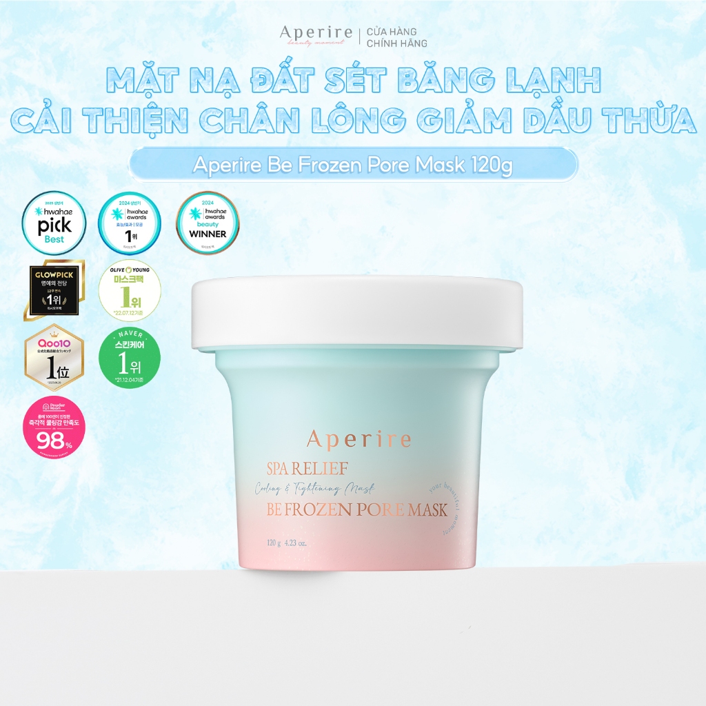 Mặt Nạ Đất Sét Băng Lạnh Nhỏ Lỗ Chân Lông Giảm Dầu Thừa Aperire Be Frozen Pore Mask 120g (XANH)