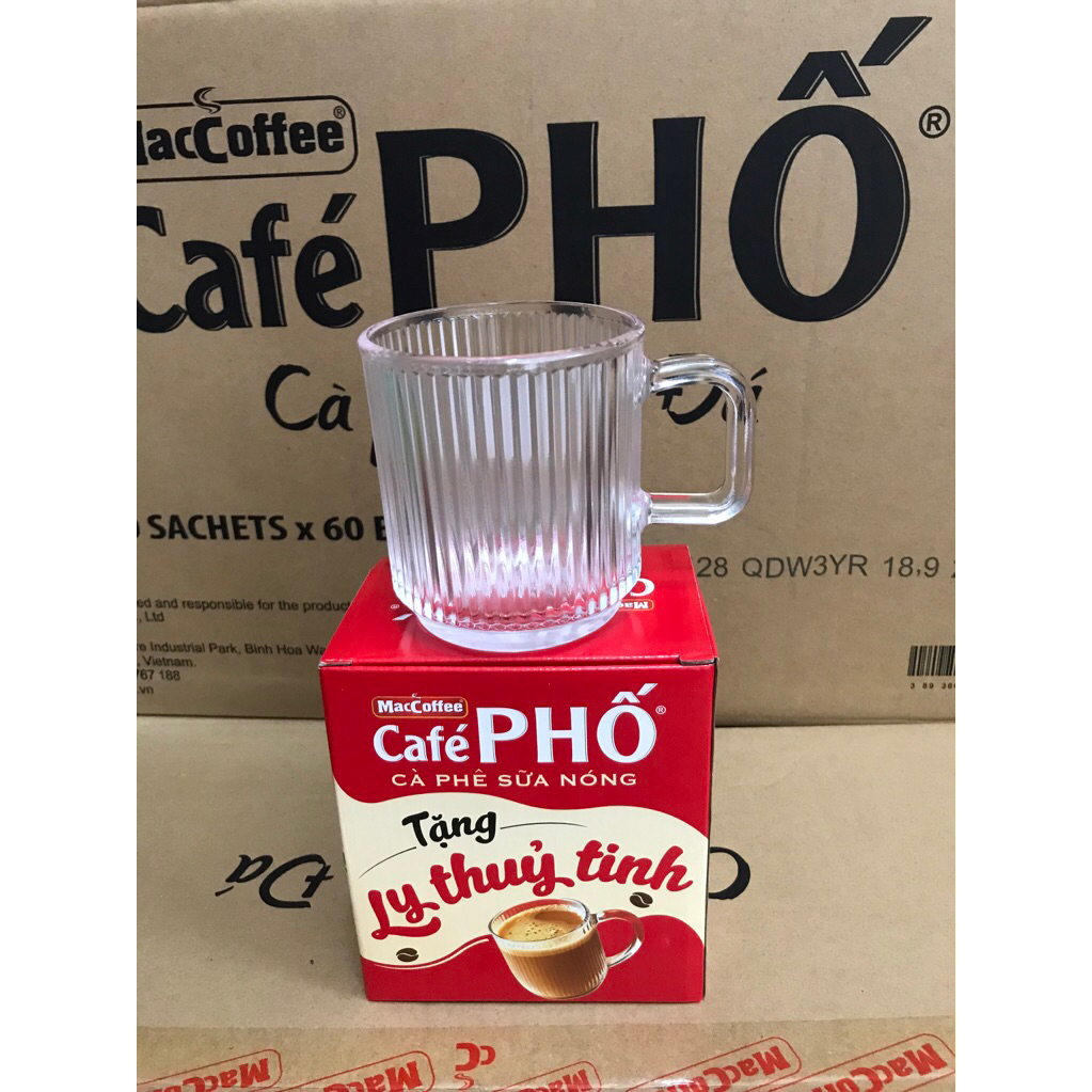1 ly thuỷ tinh cafe phố có quai 360ml