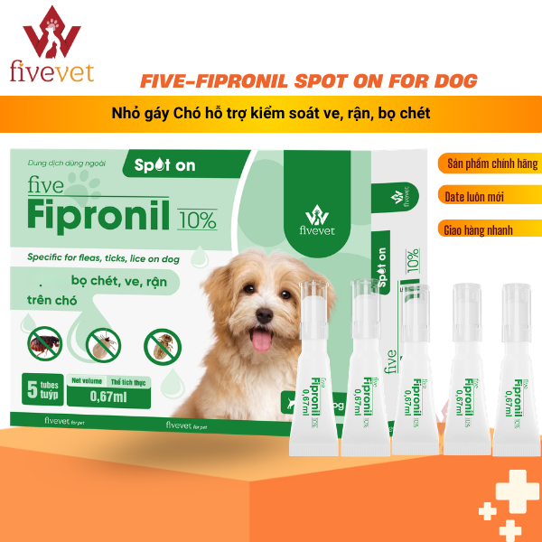 Nhỏ gáy chó hỗ trợ làm sạch ve, rận, bọ chét cho chó Fipronil spot for dog