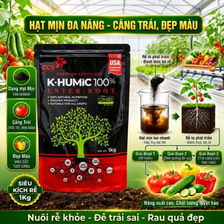 [CHÍNH HÃNG] Phân bón K-Humic Con Cò Vàng chuyên cho các loại cây trồng, kích rễ, phục hồi đất, giải độc, khử phèn, 1kg