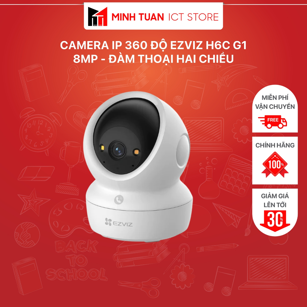 Camera IP 360 Độ EZVIZ H6C G1 - 8MP - Đàm Thoại Hai Chiều