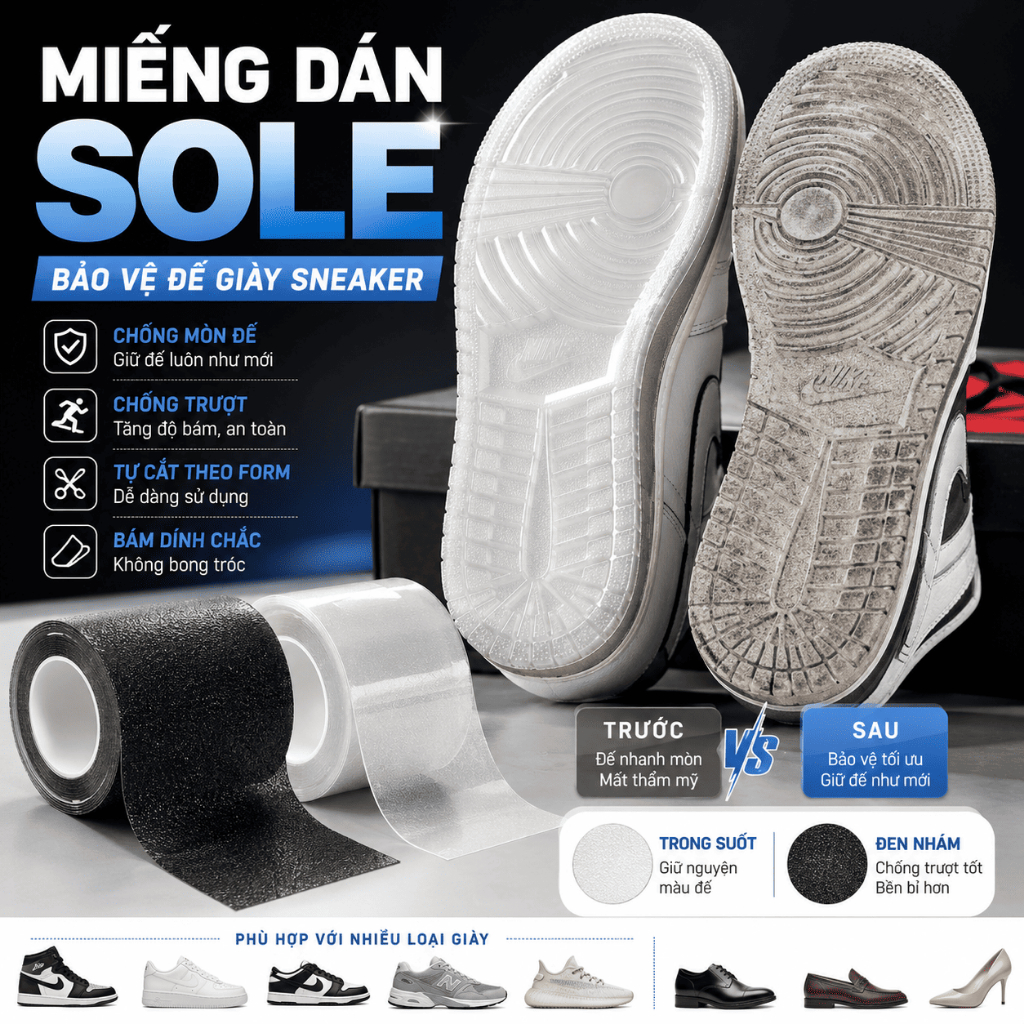 Miếng dán sole bảo vệ đế giày 3M Protector Sneaker USA