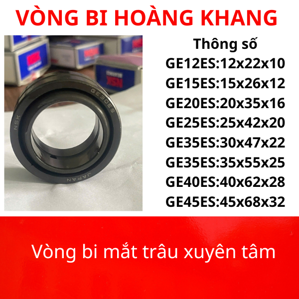 Vòng bi bạc đạn mắt trâu GE12 GE15 GE20 GE25 GE30 GE35 GE40 GE45 ES